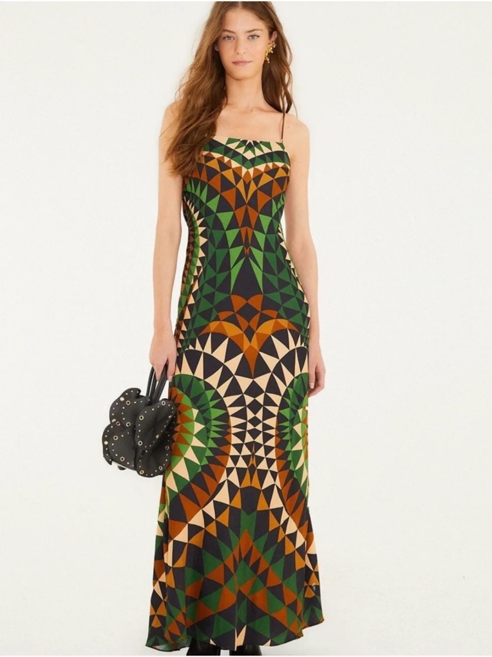 Farm Rio Geometric Kaleidoscope Slip Maxi Dress NWT Size Medium - Picture 5 of 7